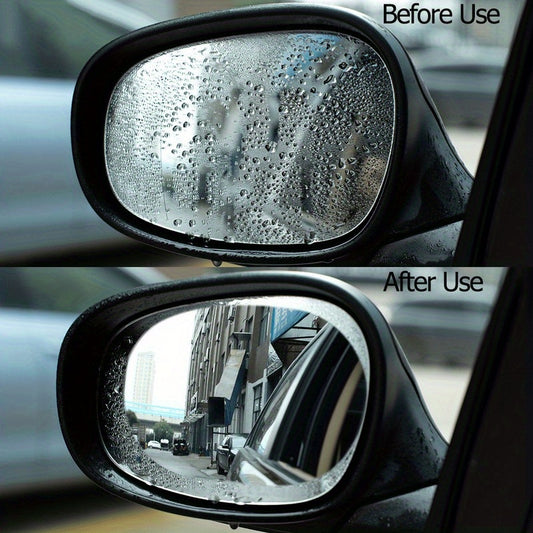 Car Rainproof Clear Film Rearview Mirror Protective Shields, 2pcs, Anti Fog Waterproof, Auto Sticker Accessories