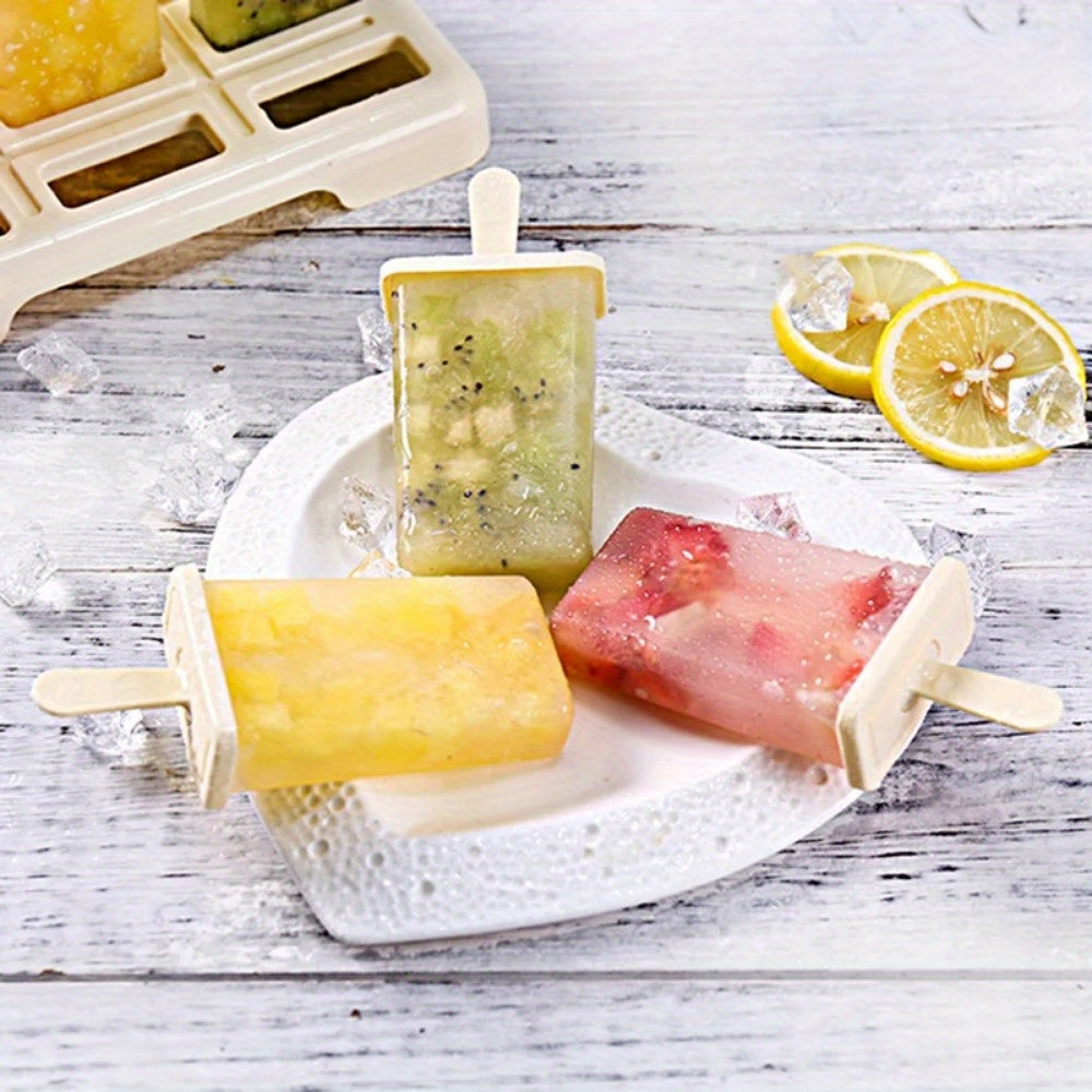 Muzqaymoq Popsicle Tayyorlash To'plami - 9 Dona, Tomchi Himoyasi va Tayoqni o'z ichiga oladi - Tozalash oson, Joyni tejaydi - BPA-free materiallardan uyda muzqaymoq tayyorlang