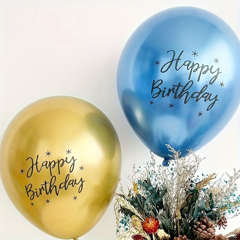 20 metallic balloons for birthdays, weddings, and graduations - durable latex in mixed colors.