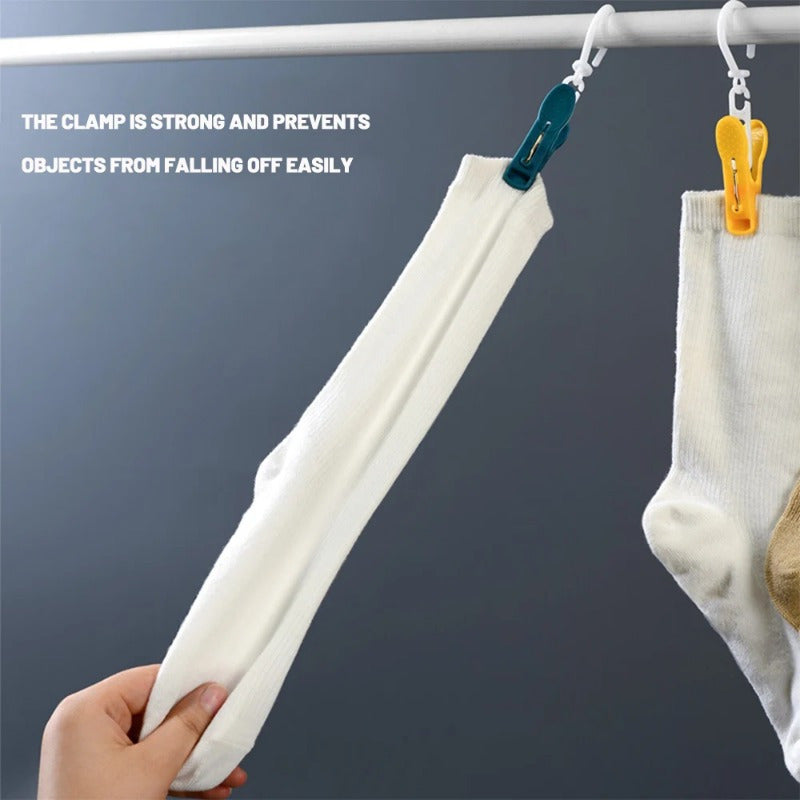 Clothes Pegs with Windproof and Anti-slip Features for Hanging Hats, Towels, and Socks, Laundry Clips for Air-drying with Hanging Hooks, Home Clothesline Clips and Clothes Pins.