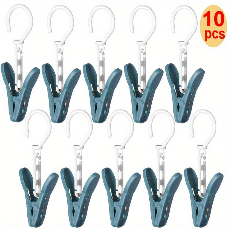 Clothes Pegs with Windproof and Anti-slip Features for Hanging Hats, Towels, and Socks, Laundry Clips for Air-drying with Hanging Hooks, Home Clothesline Clips and Clothes Pins.