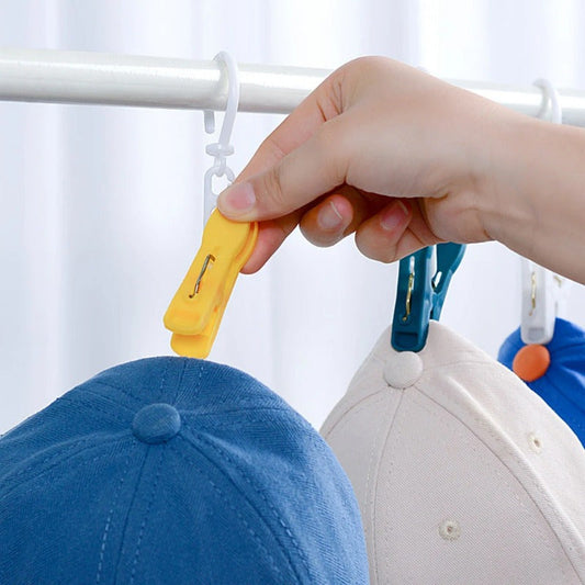 Clothes Pegs with Windproof and Anti-slip Features for Hanging Hats, Towels, and Socks, Laundry Clips for Air-drying with Hanging Hooks, Home Clothesline Clips and Clothes Pins.