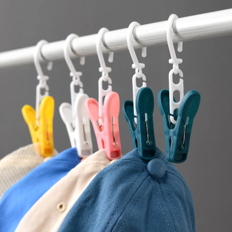 Clothes Pegs with Windproof and Anti-slip Features for Hanging Hats, Towels, and Socks, Laundry Clips for Air-drying with Hanging Hooks, Home Clothesline Clips and Clothes Pins.