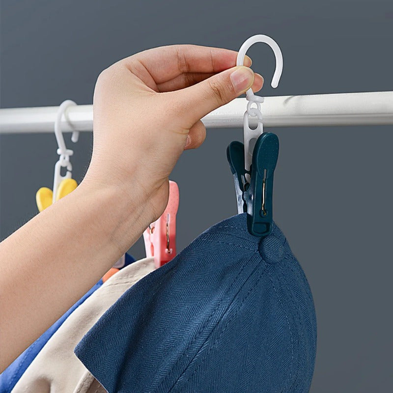 Clothes Pegs with Windproof and Anti-slip Features for Hanging Hats, Towels, and Socks, Laundry Clips for Air-drying with Hanging Hooks, Home Clothesline Clips and Clothes Pins.