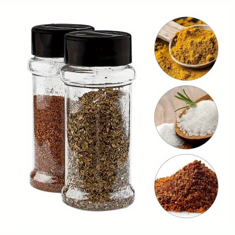 One set of three spice jars with shaker pour lids, perfect for kitchen seasoning storage. Includes a creative monosodium glutamate bottle and outdoor pepper shakers, great for kitchen, camping, picnic, and BBQ. Essential BBQ accessories for your home