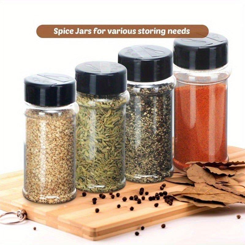 One set of three spice jars with shaker pour lids, perfect for kitchen seasoning storage. Includes a creative monosodium glutamate bottle and outdoor pepper shakers, great for kitchen, camping, picnic, and BBQ. Essential BBQ accessories for your home