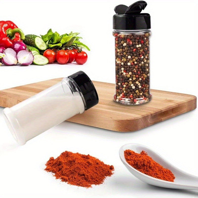 One set of three spice jars with shaker pour lids, perfect for kitchen seasoning storage. Includes a creative monosodium glutamate bottle and outdoor pepper shakers, great for kitchen, camping, picnic, and BBQ. Essential BBQ accessories for your home