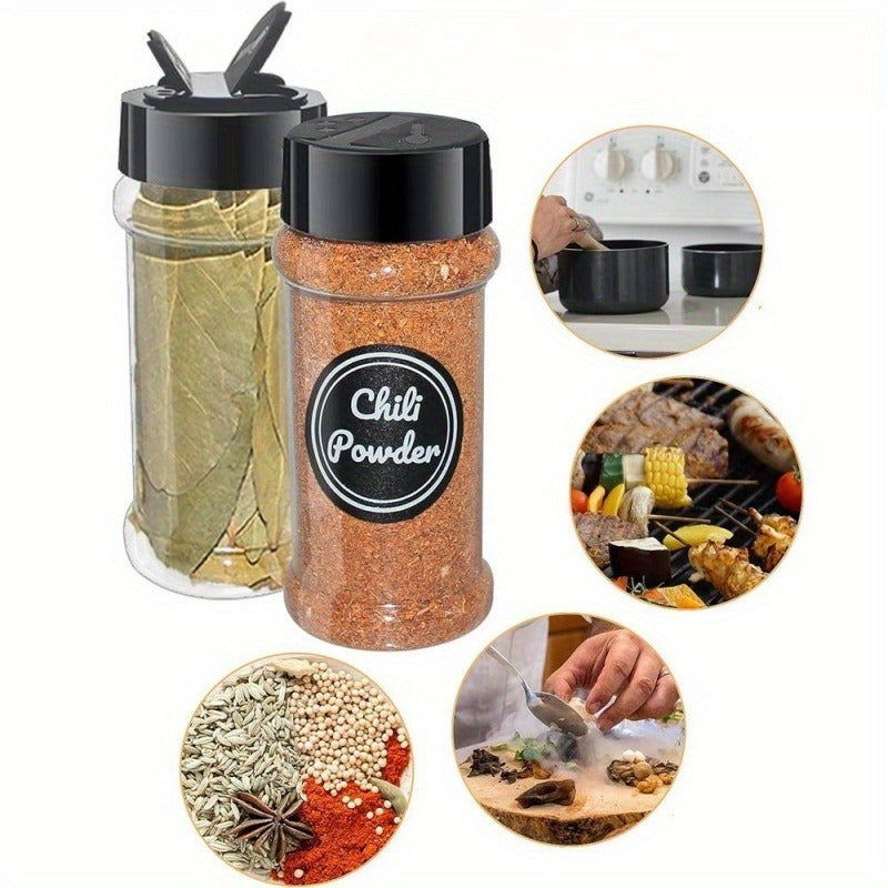 One set of three spice jars with shaker pour lids, perfect for kitchen seasoning storage. Includes a creative monosodium glutamate bottle and outdoor pepper shakers, great for kitchen, camping, picnic, and BBQ. Essential BBQ accessories for your home