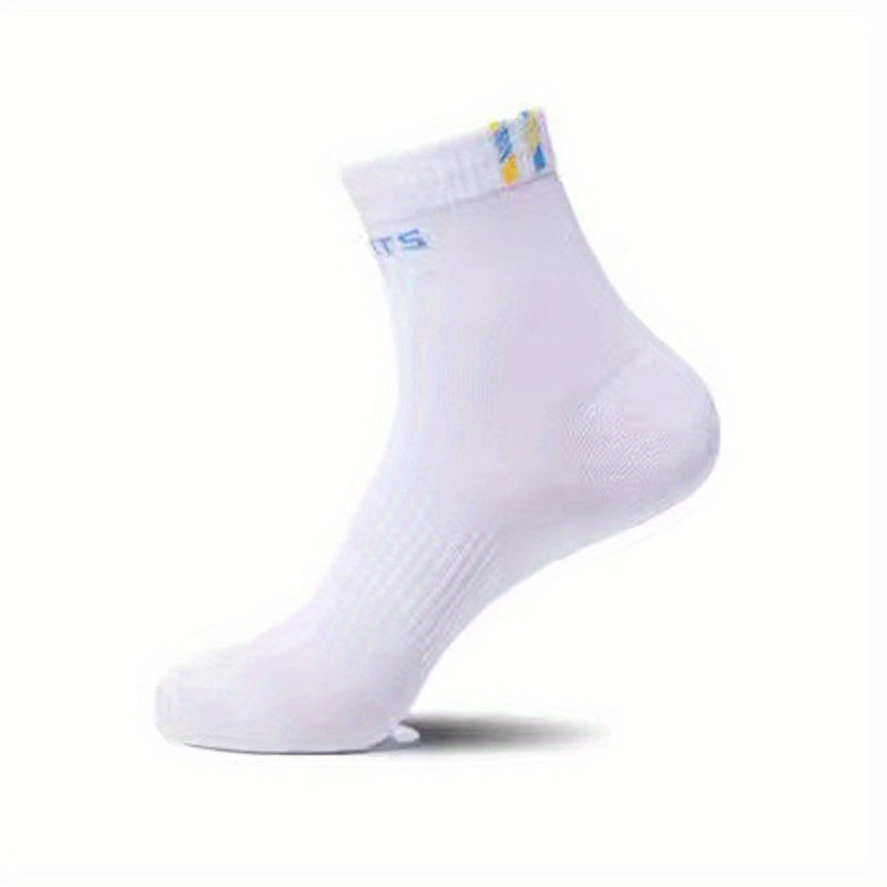 Men's anti-odor crew socks, 6 pairs, ideal for daily wear in spring and summer.