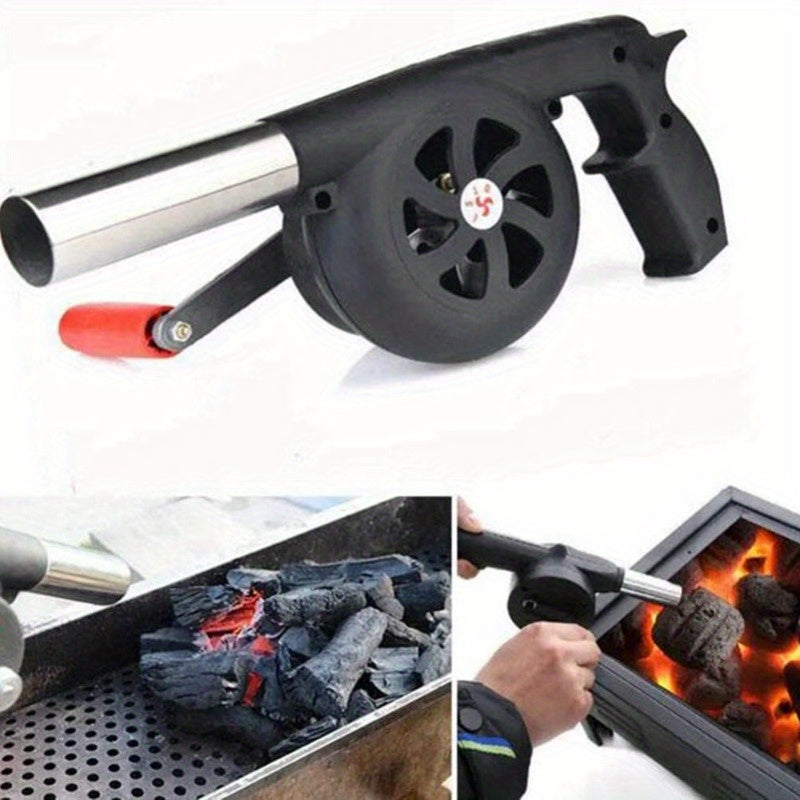 Outdoor portable hand cranked blower for household barbecue charcoal, kitchen supplies and BBQ accessories.