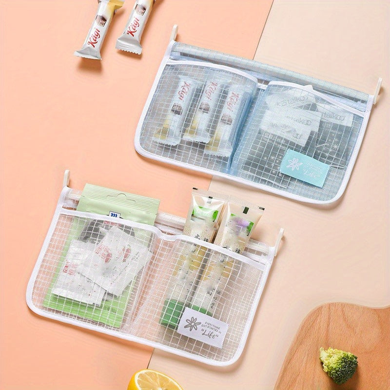 Multipurpose Fabric Refrigerator Door Organizer, Hanging Mesh Storage Bag for Kitchen Supplies, No Electricity Required, Stylish Fridge Organization Accessory