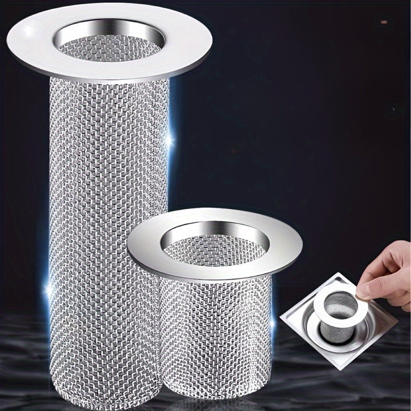 Stainless steel floor drain net with anti-hair filter for washbasin and shower room.