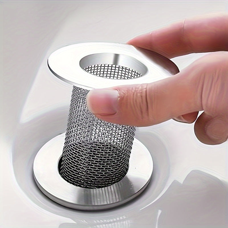 Stainless steel floor drain net with anti-hair filter for washbasin and shower room.