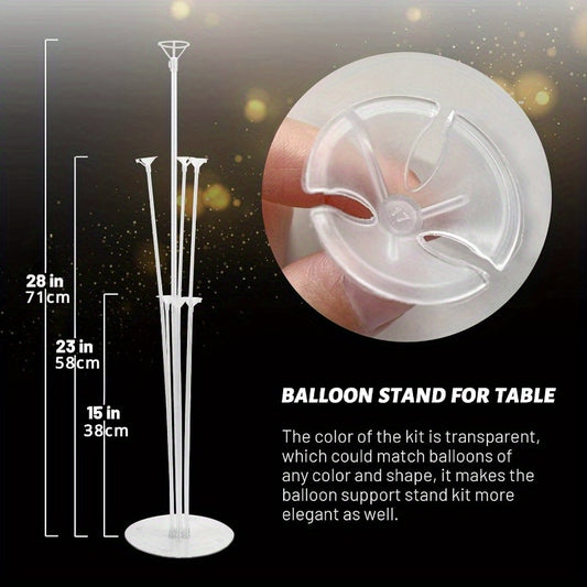 Balloon display stand with base, pole, and cup - ideal for weddings, anniversaries, Mother's Day, and birthday parties.