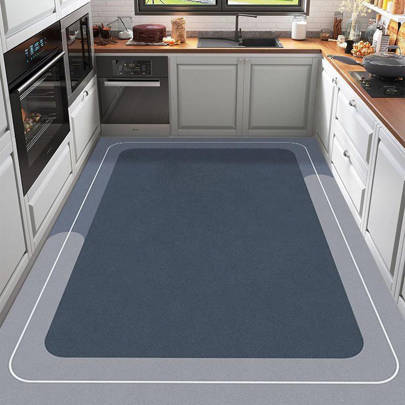 Large Quick-Dry Kitchen Mat - Highly Absorbent, Non-Slip Diatom Mud Rug for Home & Dining Room, Prevents Falls