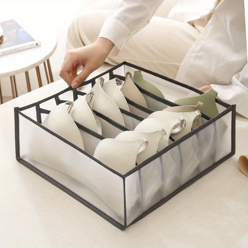 Women's wardrobe organizer for underwear and socks, with divided grid.