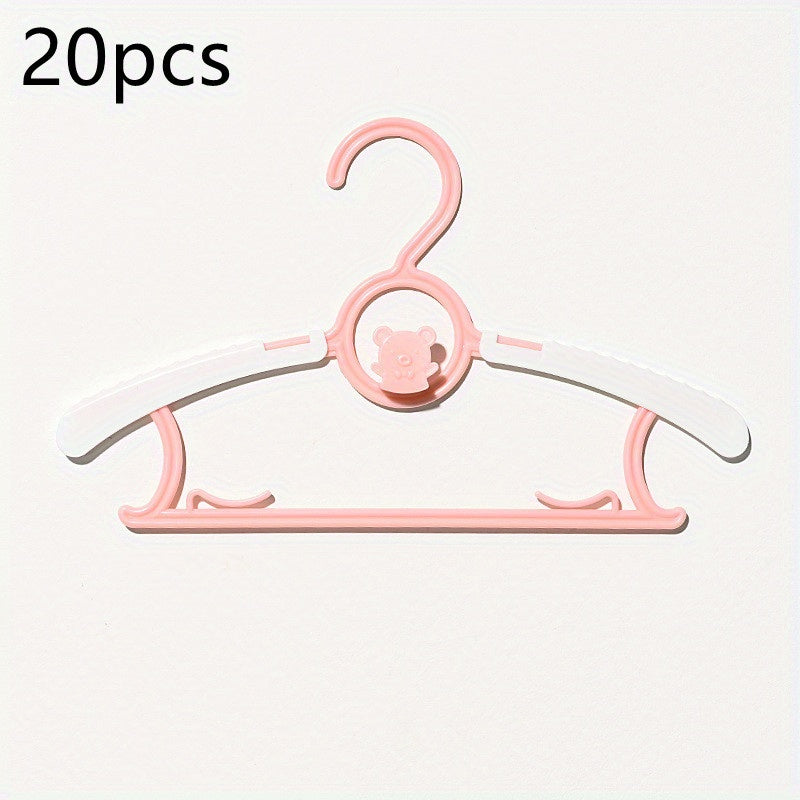 Set of 20 Pastel Non-Slip Kids Closet Hangers - Made from Sturdy Plastic with Anti-Shedding Design for Kids' and Teens' Clothing, Great for organizing Kids' Clothes, Excellent Present, 600g