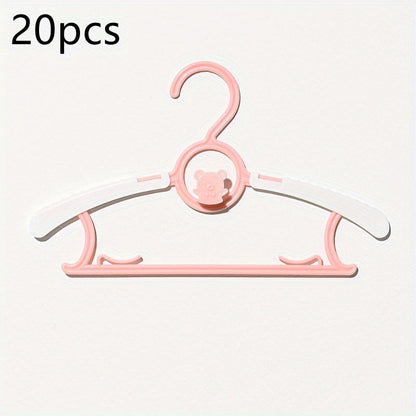 Set of 20 Pastel Non-Slip Kids Closet Hangers - Made from Sturdy Plastic with Anti-Shedding Design for Kids' and Teens' Clothing, Great for organizing Kids' Clothes, Excellent Present, 600g