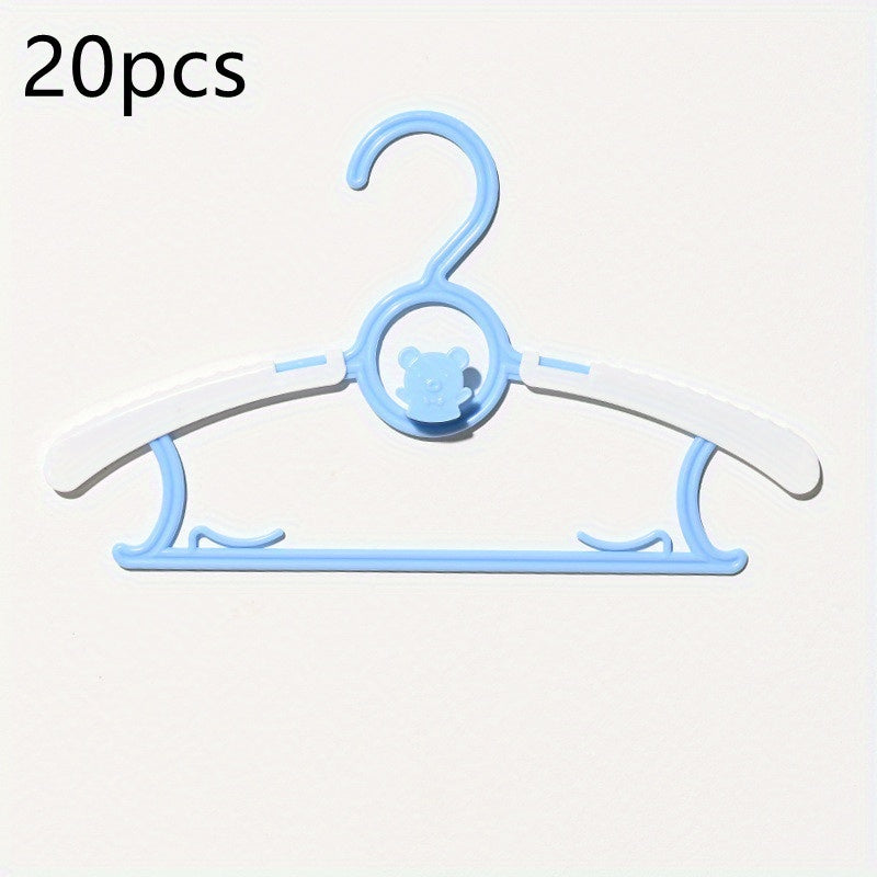 Set of 20 Pastel Non-Slip Kids Closet Hangers - Made from Sturdy Plastic with Anti-Shedding Design for Kids' and Teens' Clothing, Great for organizing Kids' Clothes, Excellent Present, 600g