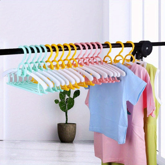 Set of 20 Pastel Non-Slip Kids Closet Hangers - Made from Sturdy Plastic with Anti-Shedding Design for Kids' and Teens' Clothing, Great for organizing Kids' Clothes, Excellent Present, 600g