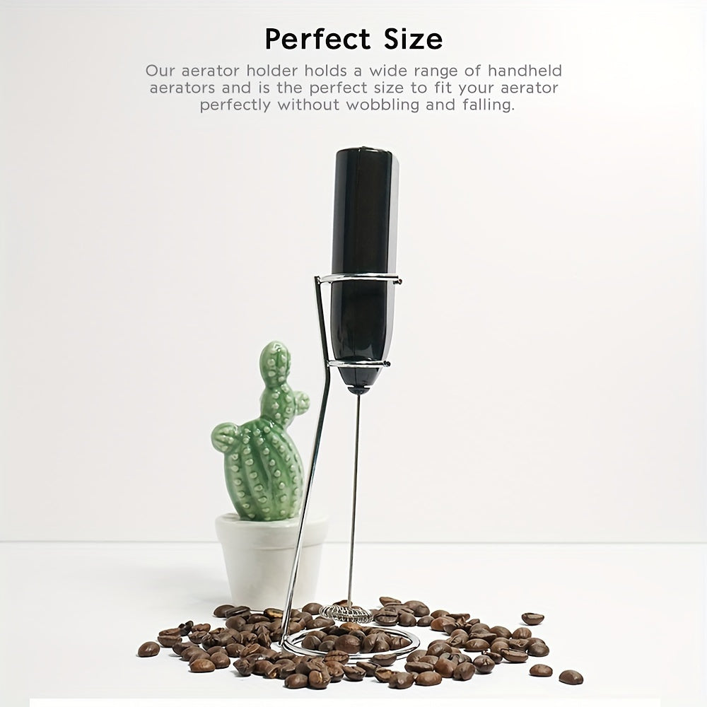 Durable Stainless Steel Milk Frother Stand - Convenient, Compact Holder for Coffee & Espresso Machines, Simple to Clean