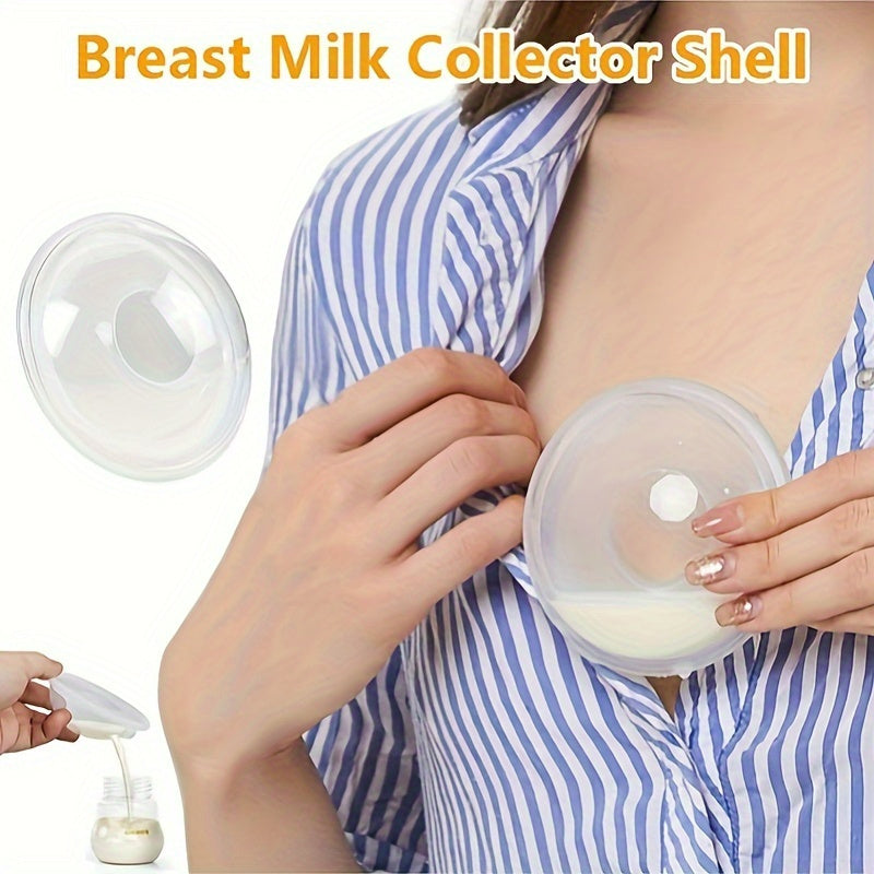 Two pieces of portable breast pads that prevent overflow and collect breast milk.