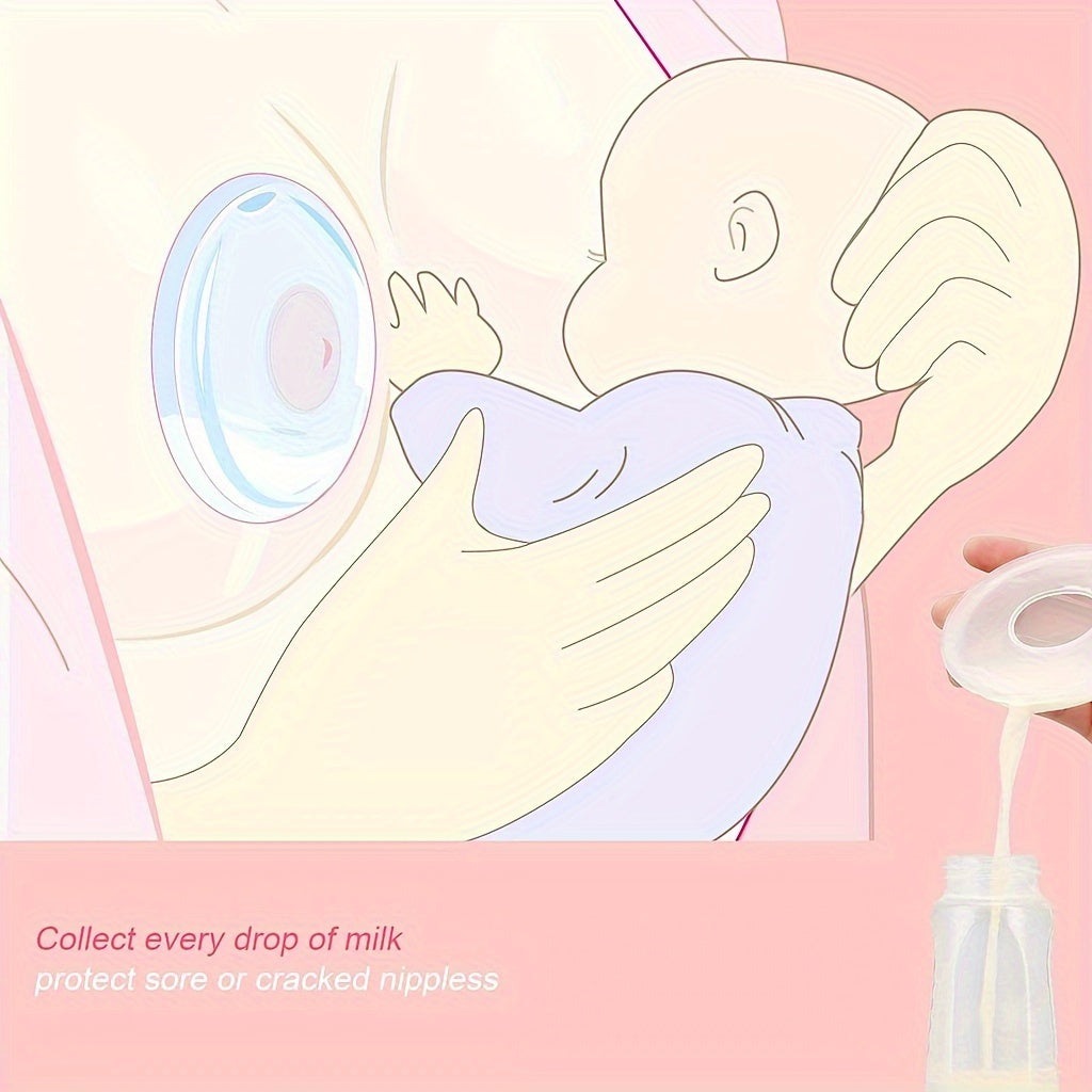 Two pieces of portable breast pads that prevent overflow and collect breast milk.