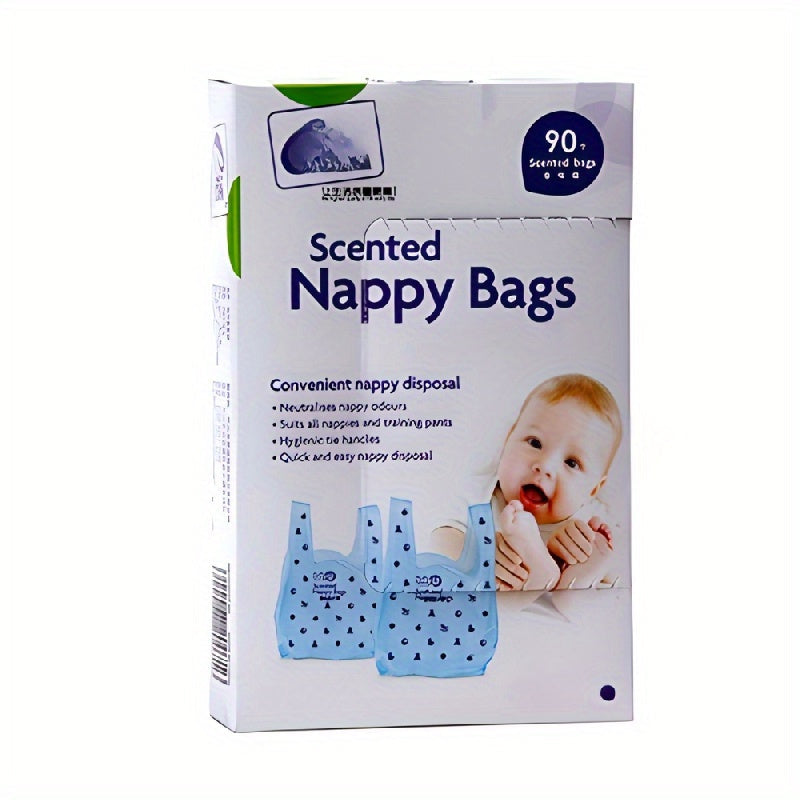 90 scented diaper garbage bags, nappy collection bags, thickened vest portable garbage bags.