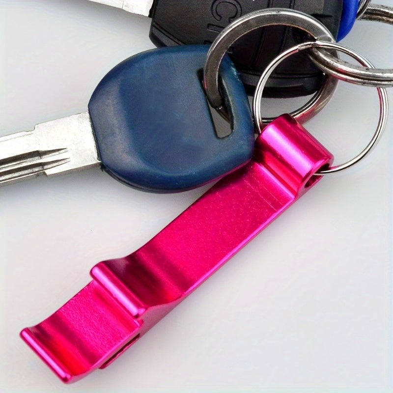 16 Metal Keychain Bottle Openers in 8 colors, practical and portable for easy beer bottle opening.