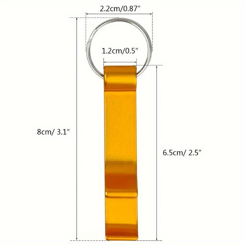 16 Metal Keychain Bottle Openers in 8 colors, practical and portable for easy beer bottle opening.