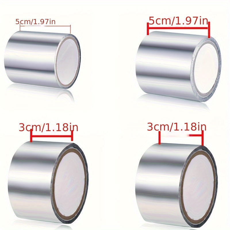 Waterproof aluminum foil tape for kitchen and bathroom - anti-mold, heat insulation, countertop sticker, 1 roll.