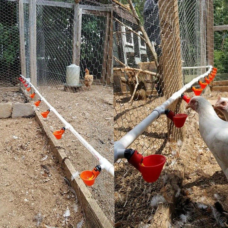 5/10/20pcs Automatic Poultry Drinking Machine Water Dispenser Bowls for Chickens, Poultry Fountains, Waterers, and Chicken Feeder Drinking Cups.