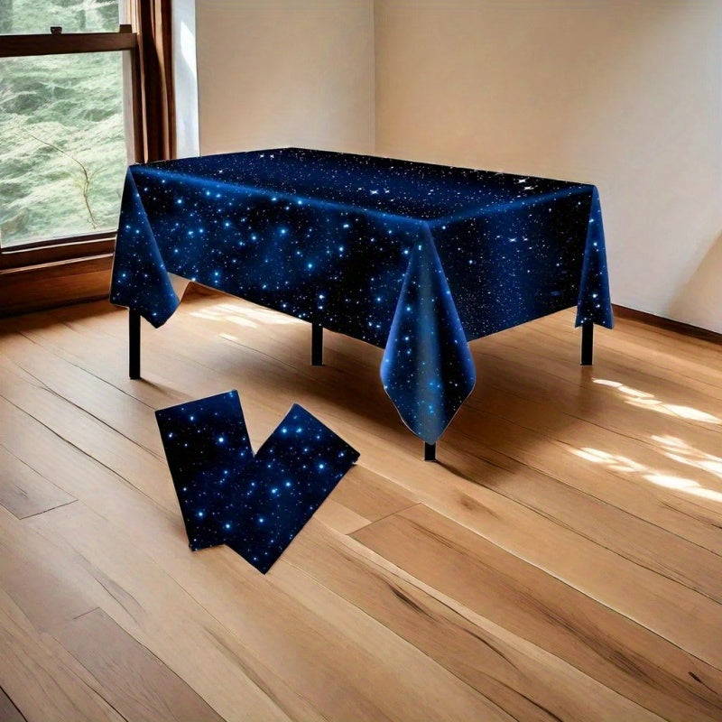 Disposable PEVA Starry Sky Tablecloth - Waterproof, Thickened, Perfect for Holiday Party Banquet Goodies and Activity Parties