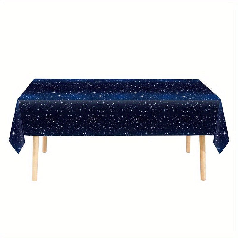 Disposable PEVA Starry Sky Tablecloth - Waterproof, Thickened, Perfect for Holiday Party Banquet Goodies and Activity Parties