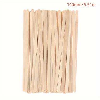 Eco-friendly and sustainable coffee stirrers made from natural wood, comes in a pack of 50 pieces. These biodegradable and disposable stirring sticks are perfect for both hot and cold beverages.