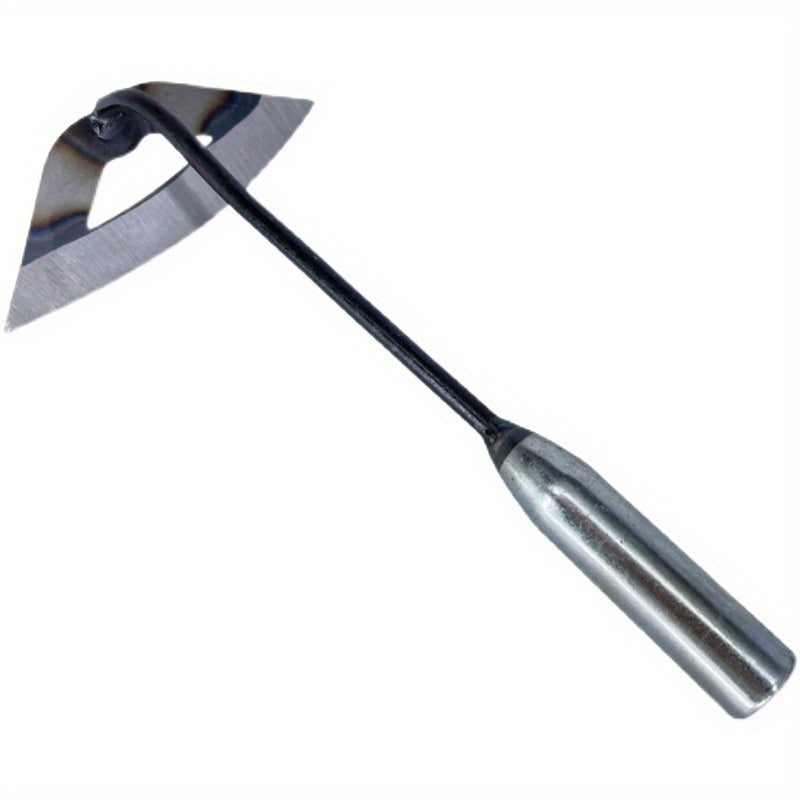 All-steel hardened hollow hoe for efficient garden maintenance, durable, rust-resistant, ideal for vegetable gardens.