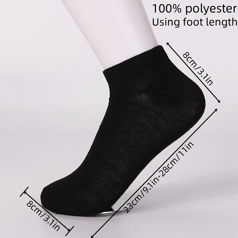 10/20 pairs of men's solid no show socks, comfortable, breathable, sweat-resistant, anti-odor, invisible.