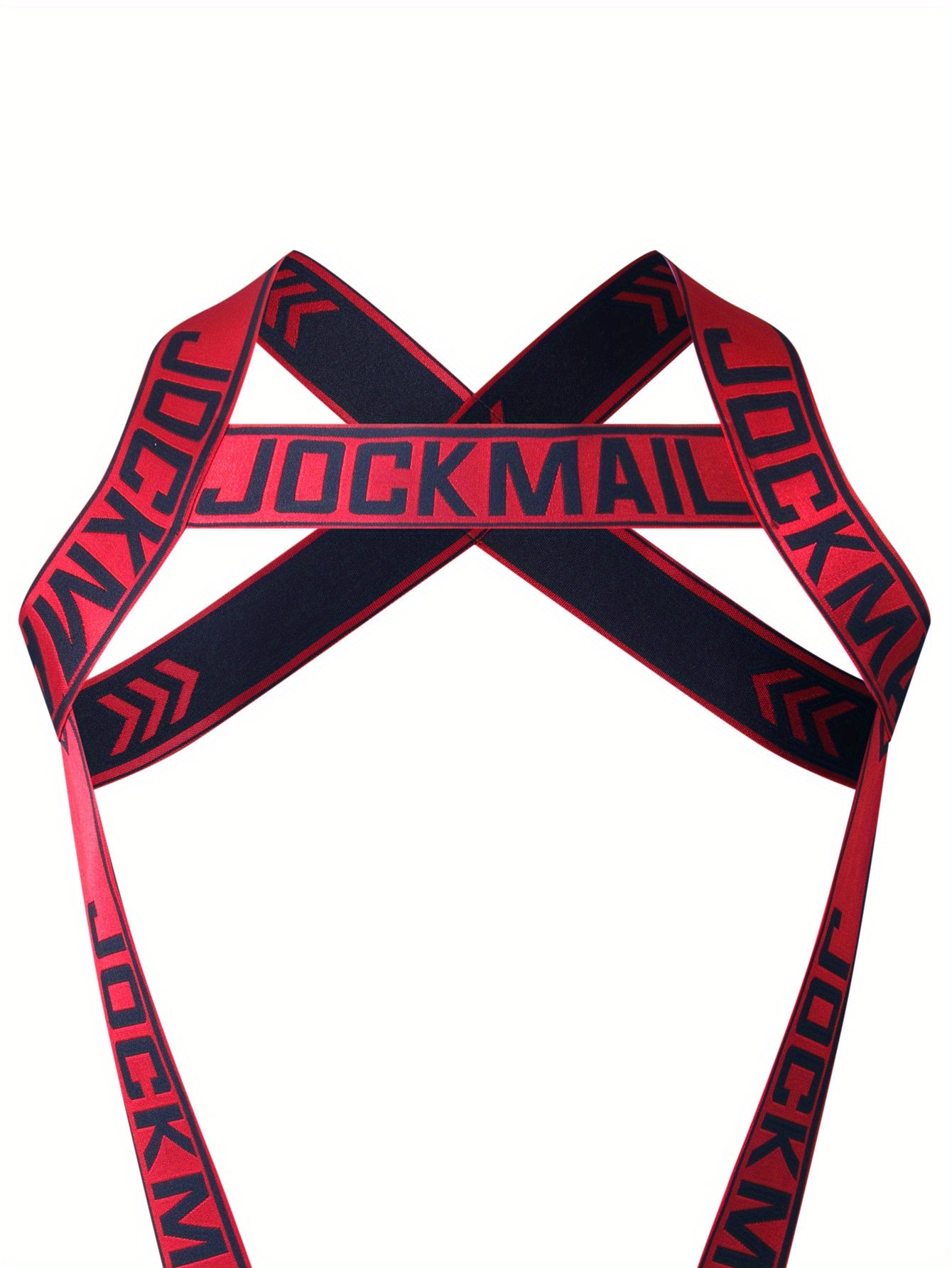 JOCKMAIL Men's Sexy Jockstrap - Stretchy nylon with branded print, breathable and comfortable, purple straps with white lettering, perfect for intimate wear.