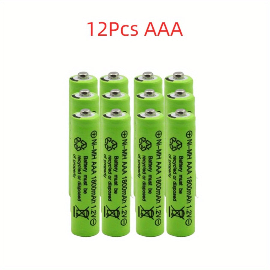 24 AAA 1800mAh Ni-MH rechargeable batteries for various devices.