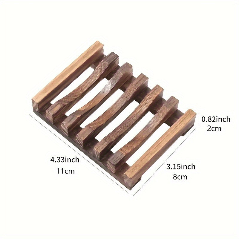 1pc Wooden Soap Dish for Bathroom