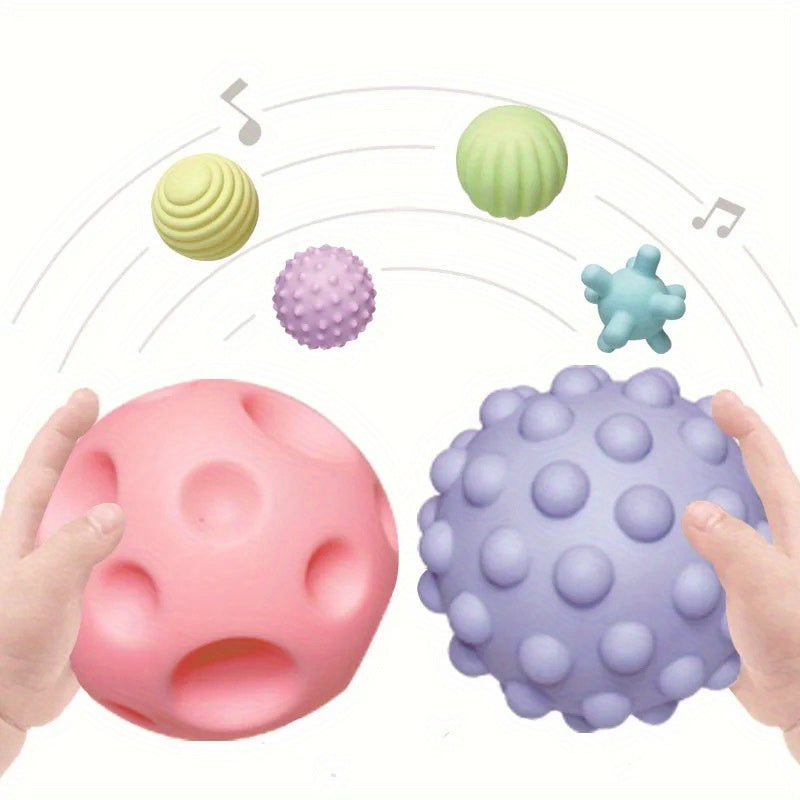 Sensory Manhattan Ball for Babies: Soft Rubber Hand Grab Toy with Textures, Massage Features, and Cognitive Puzzle Functions