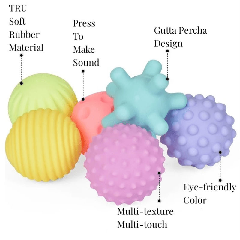 Sensory Manhattan Ball for Babies: Soft Rubber Hand Grab Toy with Textures, Massage Features, and Cognitive Puzzle Functions