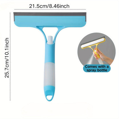 1 easy-clean glass squeegee with built-in sprayer for streak-free shine on windows, mirrors, and auto glass. Multi-functional tool with ergonomic handle and adjustable spray nozzle for