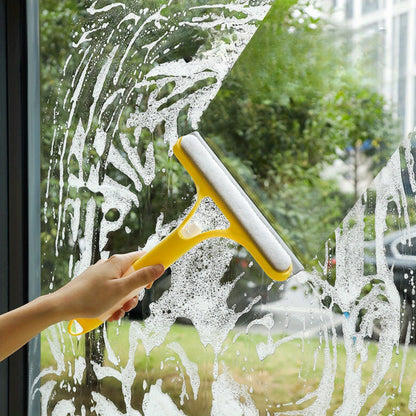 1 easy-clean glass squeegee with built-in sprayer for streak-free shine on windows, mirrors, and auto glass. Multi-functional tool with ergonomic handle and adjustable spray nozzle for