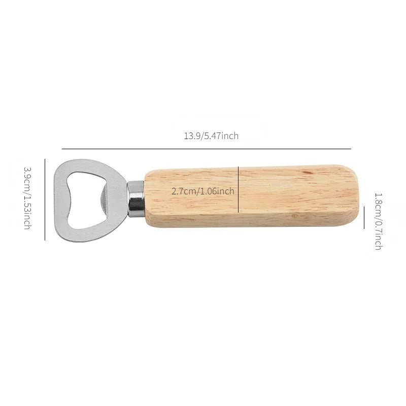 Wooden bottle opener, 10 pieces per lot, kitchen and bar tools for opening beer or soda cans, wine bottles, and glass caps at home.