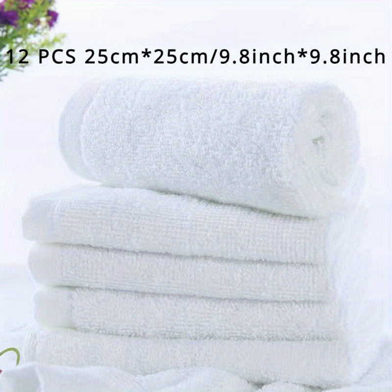 6/12/24 Cotton Absorbent White Small Square Towels, for Hotel Kitchen and Household, Multifunctional Hand and Face Towels