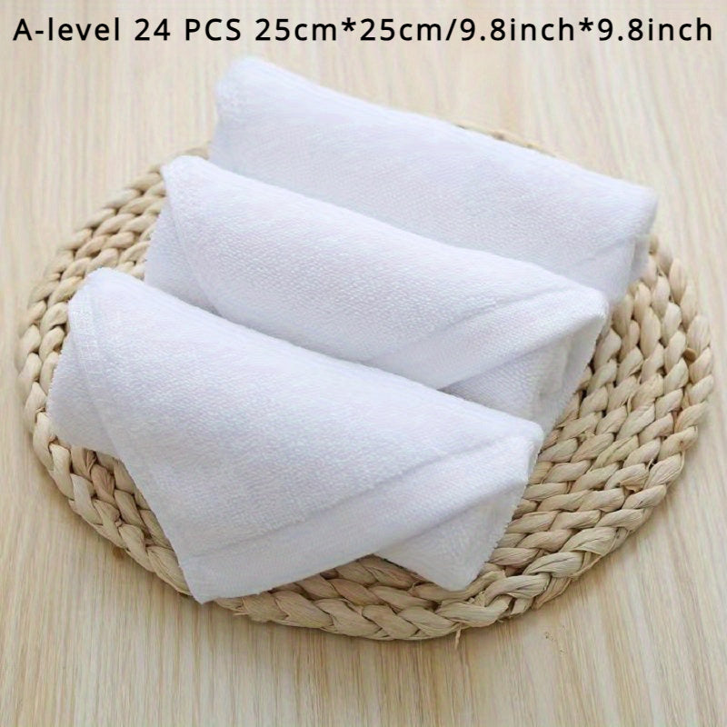 6/12/24 Cotton Absorbent White Small Square Towels, for Hotel Kitchen and Household, Multifunctional Hand and Face Towels