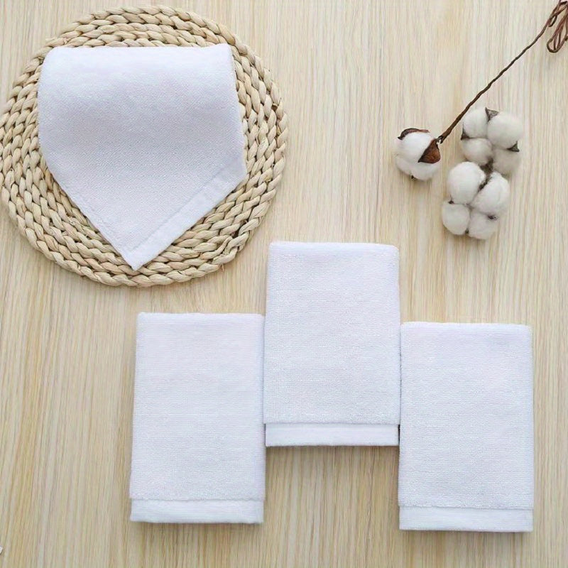 6/12/24 Cotton Absorbent White Small Square Towels, for Hotel Kitchen and Household, Multifunctional Hand and Face Towels