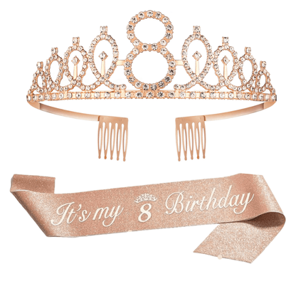 2pcs Birthday Supplies: Sash Crown & Fabulous Sash, Girls Tiara, Photo Props, Graduation Supplies & Gifts, Small Creative Gifts, Holiday Accessories.