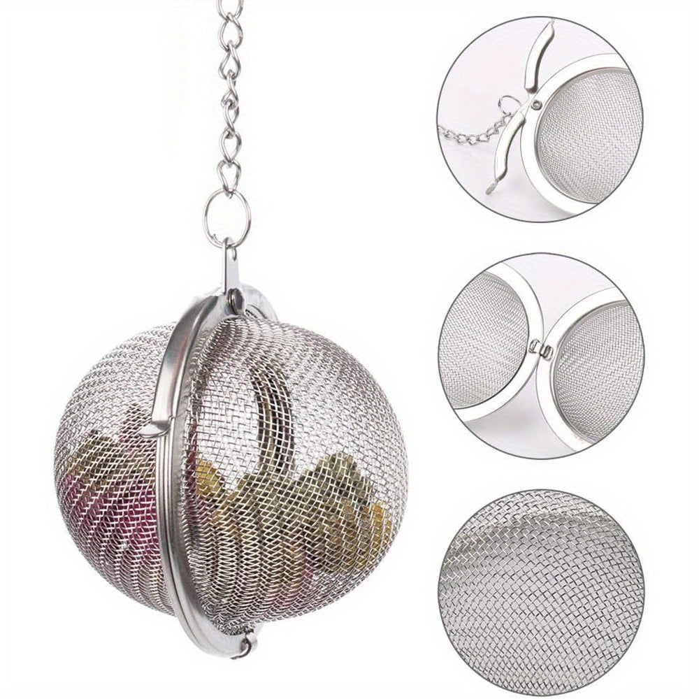 1pc Stainless Steel Mesh Tea Strainer and Steeper, also suitable for spices.